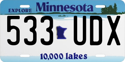 MN license plate 533UDX