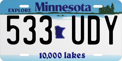 MN license plate 533UDY