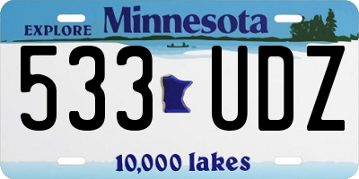 MN license plate 533UDZ