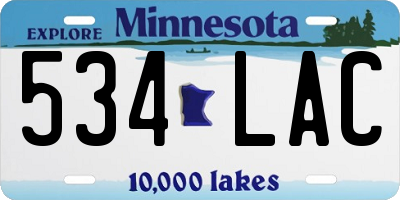 MN license plate 534LAC