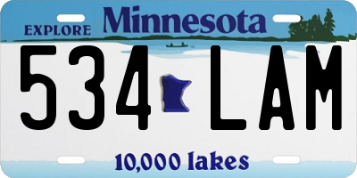 MN license plate 534LAM