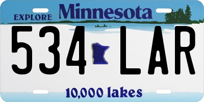 MN license plate 534LAR