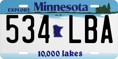 MN license plate 534LBA