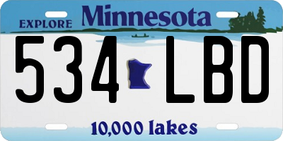 MN license plate 534LBD