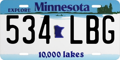 MN license plate 534LBG
