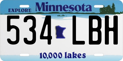 MN license plate 534LBH
