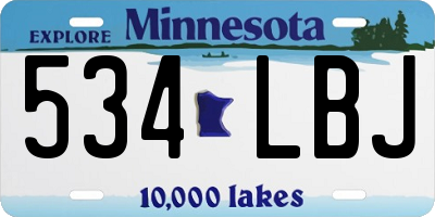 MN license plate 534LBJ