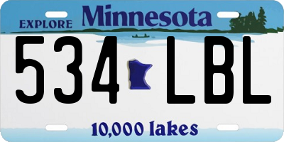 MN license plate 534LBL