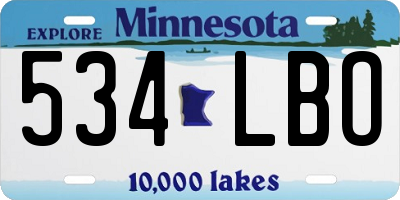 MN license plate 534LBO
