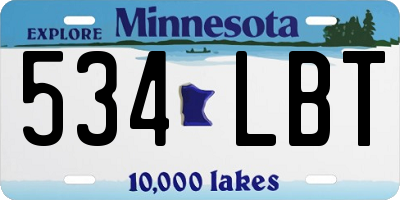 MN license plate 534LBT