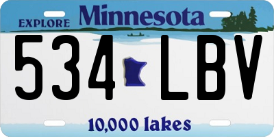 MN license plate 534LBV