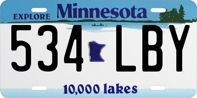 MN license plate 534LBY
