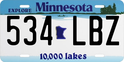 MN license plate 534LBZ