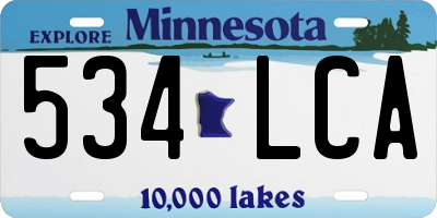 MN license plate 534LCA