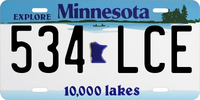 MN license plate 534LCE