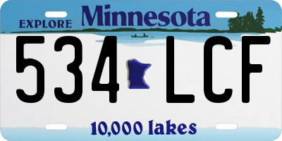 MN license plate 534LCF