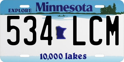 MN license plate 534LCM