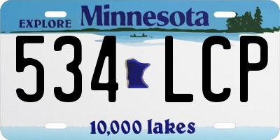 MN license plate 534LCP