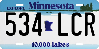 MN license plate 534LCR