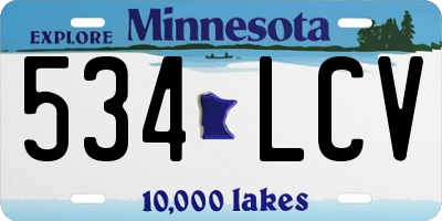 MN license plate 534LCV