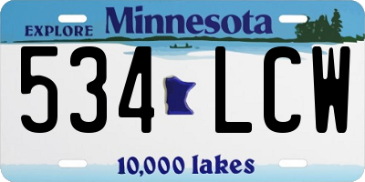MN license plate 534LCW