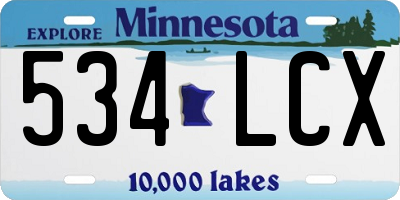 MN license plate 534LCX