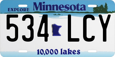 MN license plate 534LCY