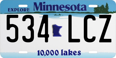 MN license plate 534LCZ