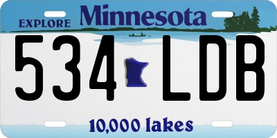 MN license plate 534LDB