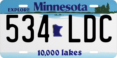 MN license plate 534LDC