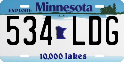 MN license plate 534LDG