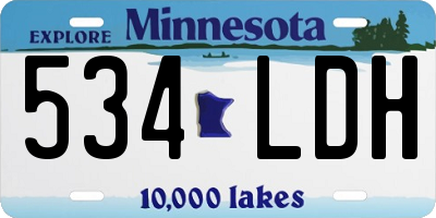 MN license plate 534LDH
