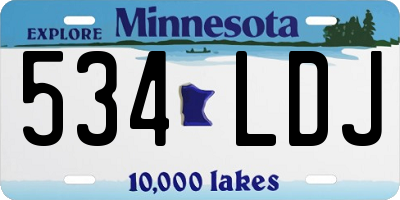 MN license plate 534LDJ