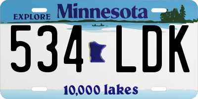 MN license plate 534LDK