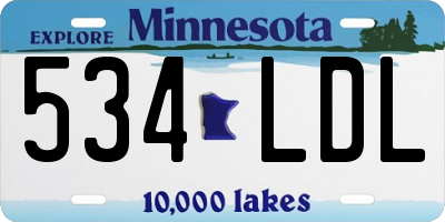 MN license plate 534LDL