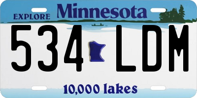 MN license plate 534LDM