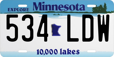 MN license plate 534LDW