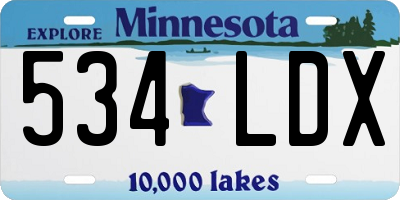 MN license plate 534LDX