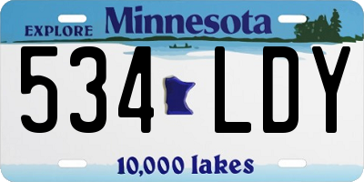 MN license plate 534LDY