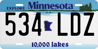 MN license plate 534LDZ