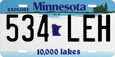 MN license plate 534LEH