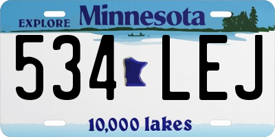 MN license plate 534LEJ