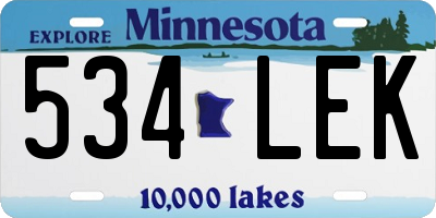 MN license plate 534LEK