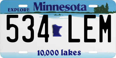 MN license plate 534LEM