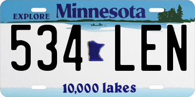 MN license plate 534LEN