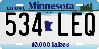 MN license plate 534LEQ