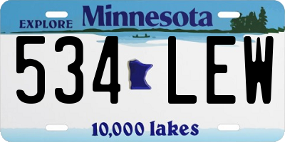 MN license plate 534LEW