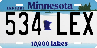 MN license plate 534LEX