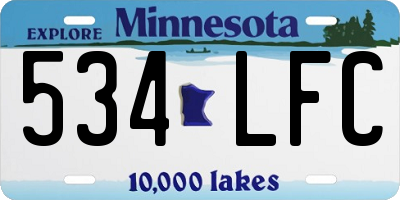 MN license plate 534LFC