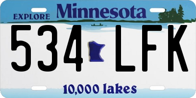 MN license plate 534LFK